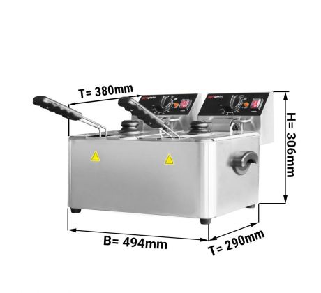 Elektrická dvojitá fritéza - 4+4 litre - 5 kW