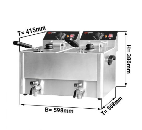 Elektrická dvojitá fritéza - 8+8 litrov - 6,5 kW